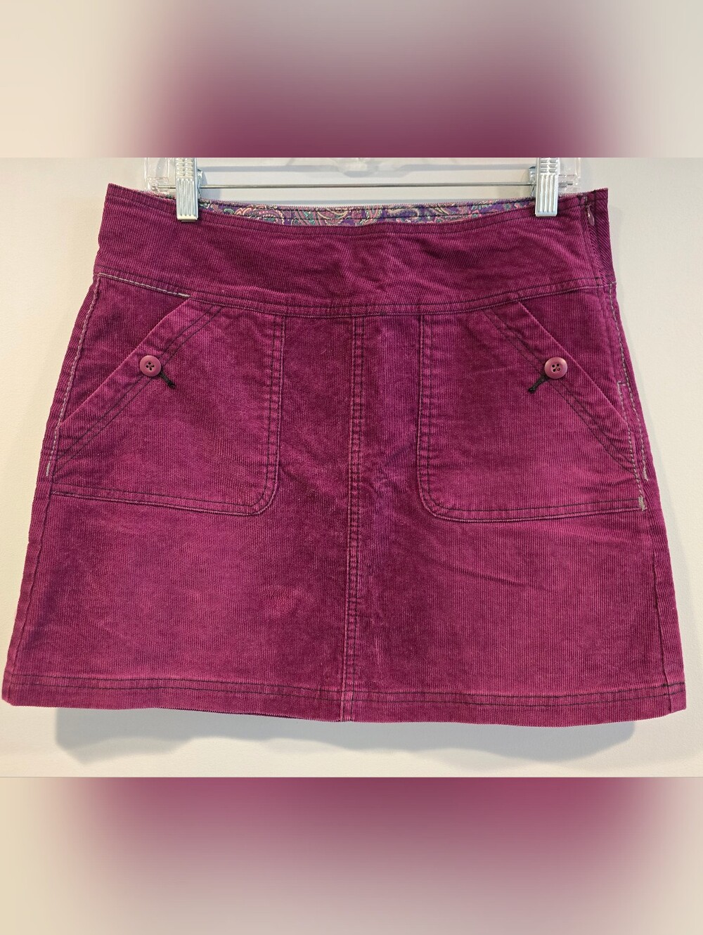 Prana Purple Courderoy Skirt